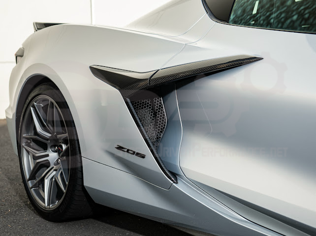 2023-Up Corvette C8 Z06 & E-Ray | Aluminum Black Rear Side Intake Mesh Grille Inserts Pair