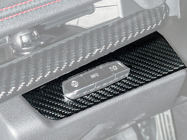 2020+ CHEVROLET CORVETTE C8 CARBON FIBER HUD HEADLIGHT SWITCH BUTTON PANEL COVER