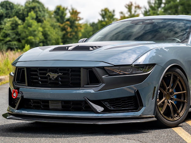 2024-Up Ford Mustang S650 | Dark Horse Factory Style CARBON FIBER Front Bumper Lip Splitter Ground Effects