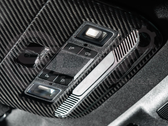 2021-Up Ford F-150 | Dry Carbon Fiber Overhead Console Front Map Lamp Frame Panel