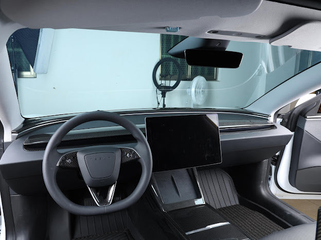 2024-UP TESLA MODEL 3 CARBON FIBER INTERIOR FRONT DASHBOARD COVER