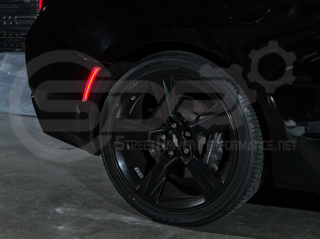 2016-2024 Chevrolet Camaro | Rear Bumper Side Marker Lens w/ Red LED Reflector Light Pair (Clear / Red / Smoke)