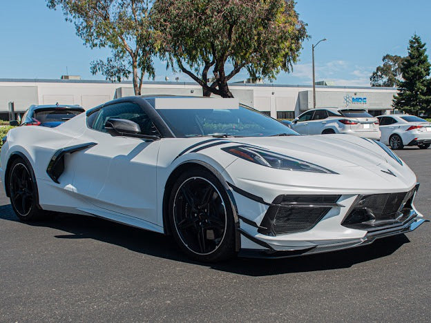 2020+ CORVETTE C8 STINGRAY & Z51 | Z06 Z07 PERFORMANCE FRONT LIP SPLITTER & CANARDS GROUND EFFECTS
