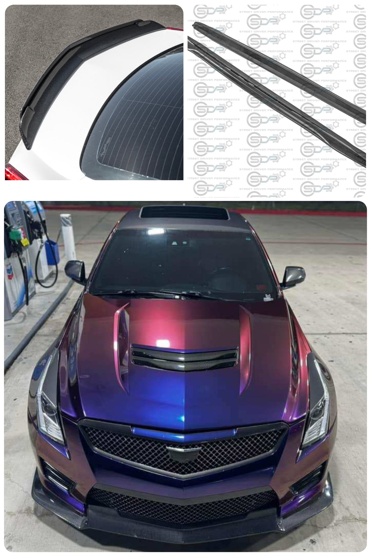 2016-2019 Cadillac ATS-V COUPE & SEDAN | Full Carbon Fiber Aero Body Kit - (Front Lip Splitter, Side Skirts Rocker Panel Ground Effects, Rear Trunk Spoiler Wing)