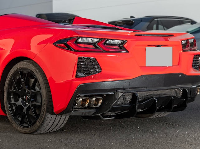 2020-Up Corvette C8 STINGRAY & Z51 | CARBON FLASH 3Pcs Rear Bumper *ADD-ON* Diffuser Lip