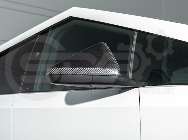 2024-Up Tesla Cybertruck | Factory Style Carbon Fiber Side Mirror Covers Pair