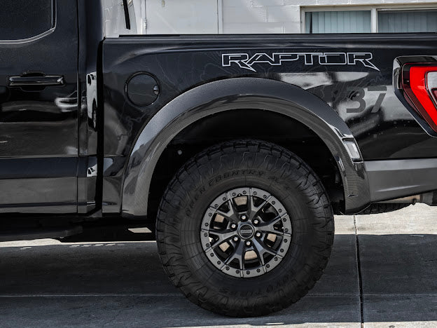 2021-UP F-150 RAPTOR | FACTORY STYLE CARBON FIBER SIDE FENDER FLARES REPLACEMENT (FRONT AND / OR REAR)