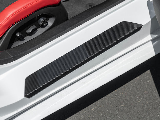 2020-UP CORVETTE C8 | CARBON FIBER SIDE DOOR SILL PLATE STRIP COVERS PANELS