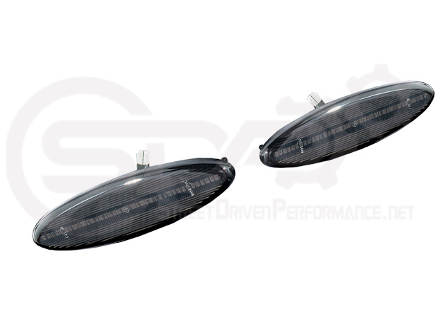 1997-2004 Chevrolet Corvette C5 | Rear Bumper Clear / Red / Black Lens Red LED Side Marker Lights Pair