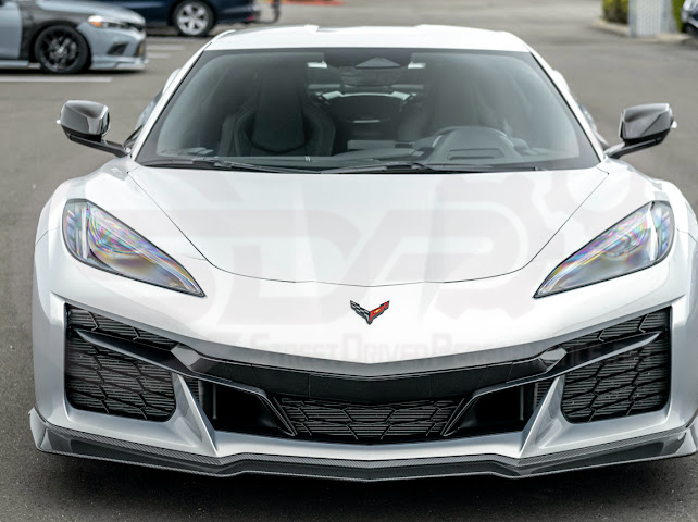 2023-UP CORVETTE C8 Z06 | Z07 STYLE EXTENDED ONE-PIECE FRONT LIP SPLITTER GROUND EFFECTS