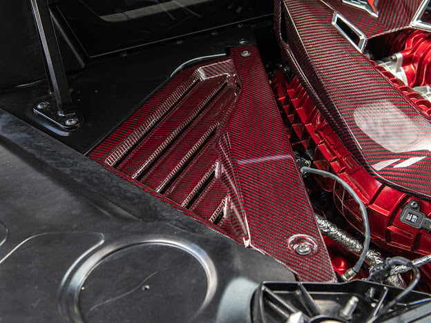 2023-Up Corvette C8 Z06 Coupe | RED CARBON FIBER Engine & Bay Panel Cover
