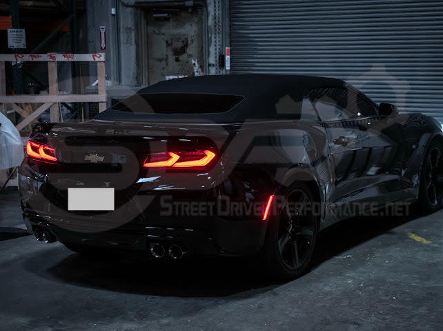 2016-2018 Chevrolet Camaro | C8 Style Sequential Signal LED Rear Taillights Pair (Clear / Red / Smoke Lens)