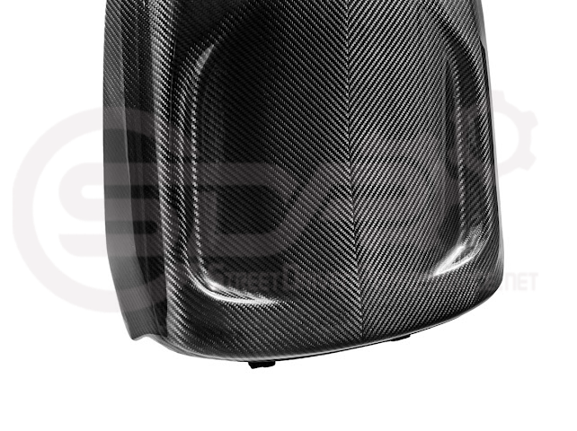 Pair of black carbon fiber seat back panels for Cadillac CT5-V and CT5-V Blackwing interior dash and trim, driver and passenger side.