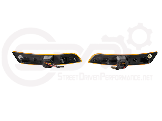 2016-2024 Chevrolet Camaro | Front Bumper Side Marker Lens w/ Amber LED Reflector Light Pair (Clear / Amber / Smoke)