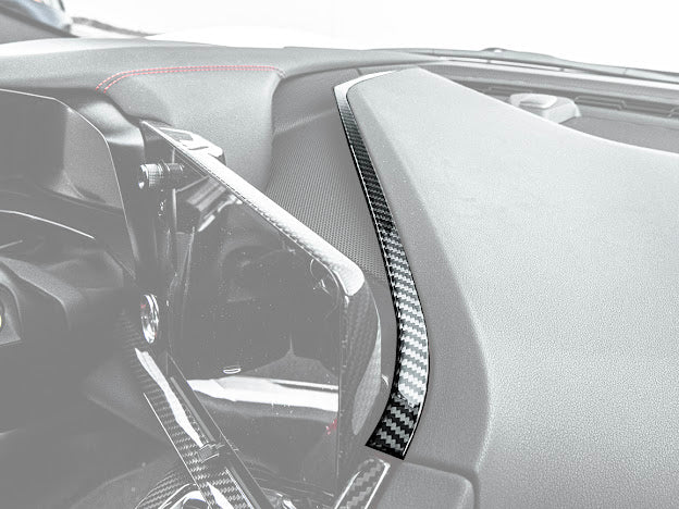 2020+ CHEVROLET CORVETTE C8 CARBON FIBER UPPER DASH PAD TRIM COVER KIT