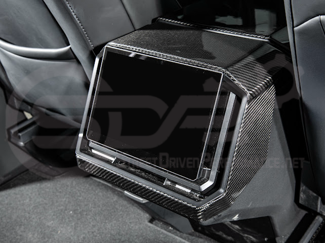 2024-Up Tesla Cybertruck | Interior DRY Carbon Fiber Rear Display Lower Trim Cover