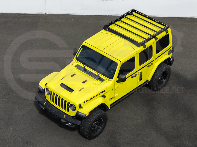 2018-UP JEEP WRANGLER JL & 2020-PRESENT JEEP GLADIATOR JT | CARBON STEEL BLACK TOP ROOF CARGO RACK (FULL & HALF LENGTH)