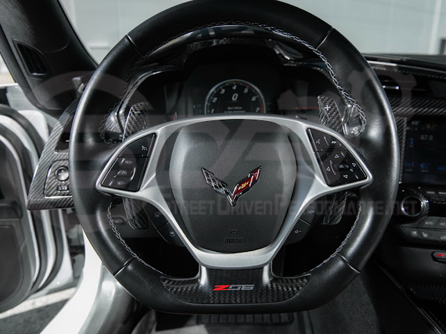 2014-2019 CHEVROLET CORVETTE C7 | CARBON FIBER FACTORY EXTENDED STYLE PADDLE SHIFTERS PAIR