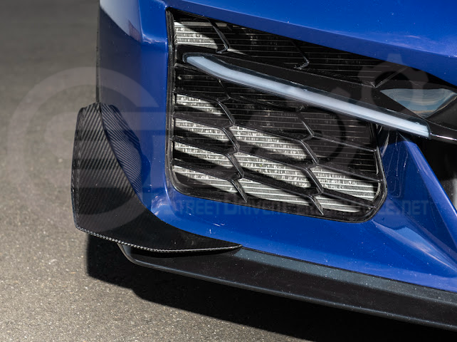 2023-UP CORVETTE C8 Z06, E-RAY, ZR1 | Z07 PERFORMANCE PACKAGE CARBON FIBER FRONT BUMPER SIDE CANARDS DRIVE PLANES PAIR