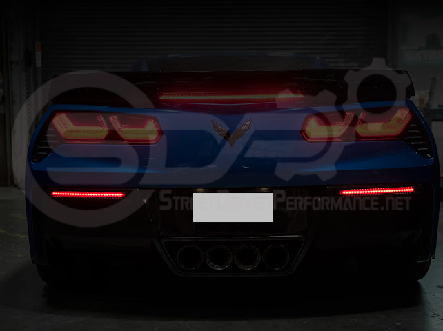 2014-2019 Chevrolet Corvette C7 | Rear Diffuser Smoke or Clear Lens LED Reflector Light Pair