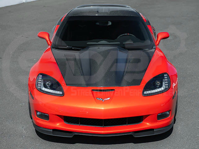 2005-2013 C6 Corvette - 427 /Grand Sport / Z06 / ZR1 | ZRA1 Style Front Splitter Lip Ground Effects (Carbon Fiber or Primer Black)