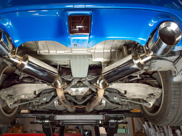 2009-2021 NISSAN 370Z Z34 STAINLESS STEEL AXLE BACK 4.5" DUAL TIPS EXHAUST (ANDOLIZED SILVER OR BURNT BLUE TIPS)