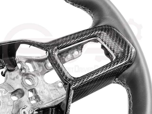 2024-Up Ford Mustang | Factory Style CARBON FIBER Tape On Steering Wheel Trim Full Cover