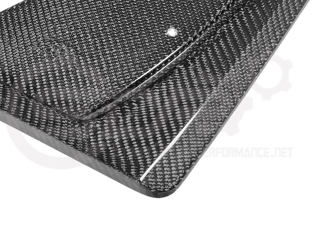 Pair of black carbon fiber front and rear mud flaps for 2022-up Cadillac CT5-V Blackwing by Street Driven Performance.