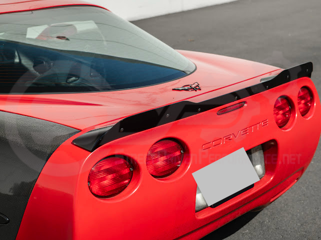 1997-2004 Chevrolet Corvette C5 | ZR1 Extended Style GLOSSY BLACK Rear Trunk Lid Wickerbill Spoiler Wing