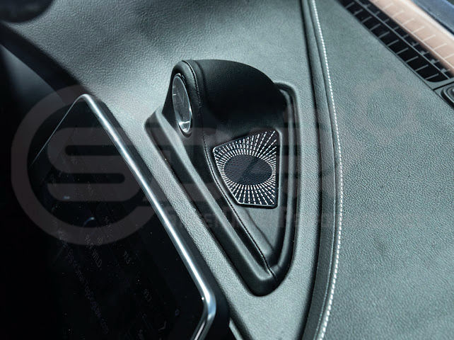 Fit 2020-2024 Cadillac CT5 | Leather Dashboard Center Analog Clock & Speaker Pod (Fits all Models)