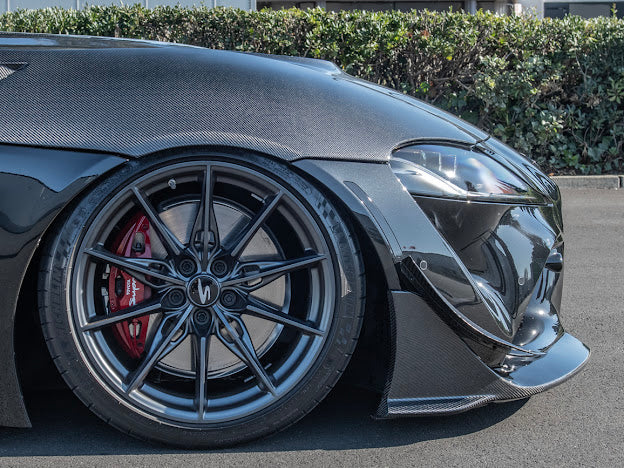 2020-UP TOYOTA SUPRA A91 | CARBON FIBER FRONT SPLITTER LIP GROUND EFFECTS (2 PEICE)