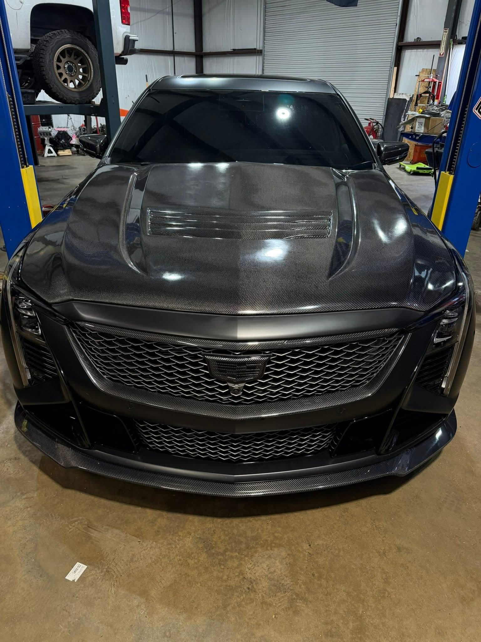 2025-PRESENT CADILLAC CT5-V BLACKWING | FACTORY OEM STYLE CARBON FIBER FRONT LIP SPLITTER GROUND EFFECTS & WHEEL ARCHES