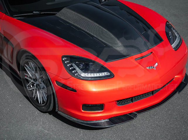 2005-2013 C6 Corvette - 427 /Grand Sport / Z06 / ZR1 | ZRA1 Style Front Splitter Lip Ground Effects (Carbon Fiber or Primer Black)