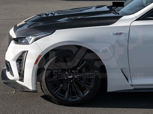 2022-2024 CADILLAC CT5-V BLACKWING SEDAN | CARBON FIBER FACTORY EXTENDED STYLE FRONT LIP SPLITTER GROUND EFFECTS