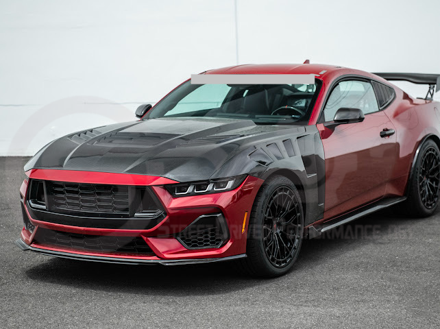 2024-Up Ford Mustang GT | DarkHorse Style CARBON FIBER Side Grille Air Intake Bezel Pair