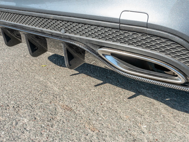 2015-2018 W205 Mercedes C-Class AMG Sport Style CARBON FIBER Rear Bumper Lower Diffuser