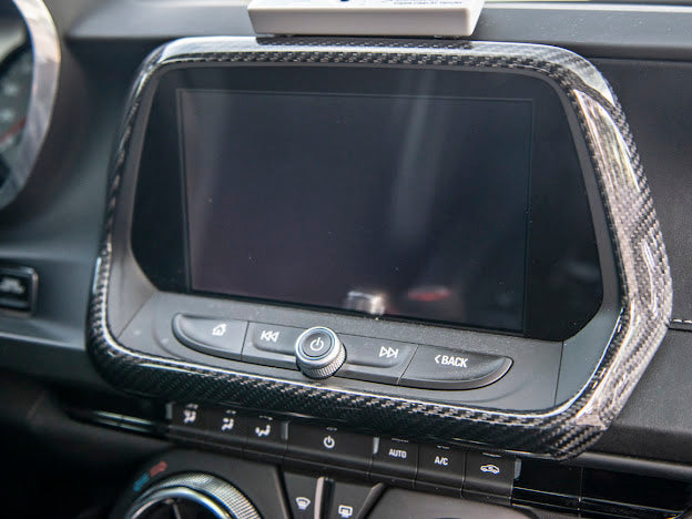 2016-2024 6TH GEN CAMARO | DASH PANEL RADIO CARBON FIBER TRIM COVER