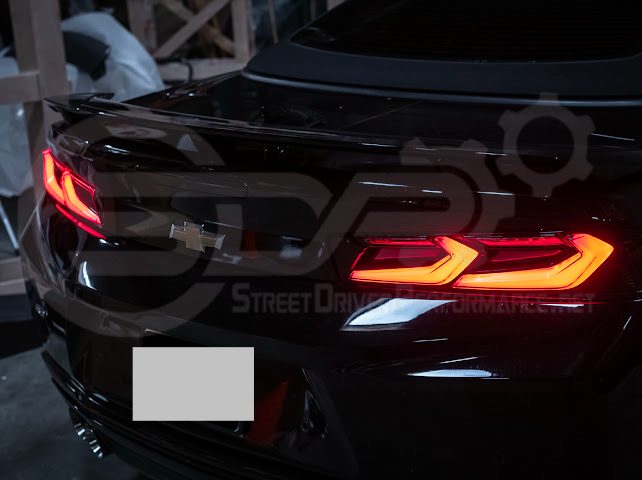 2016-2018 Chevrolet Camaro | C8 Style Sequential Signal LED Rear Taillights Pair (Clear / Red / Smoke Lens)