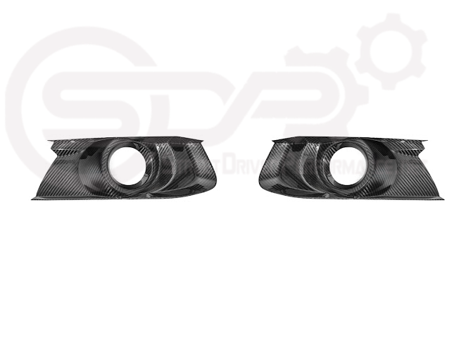 2015-2023 FORD MUSTANG S550 | CARBON FIBER FRONT BUMPER FOG LIGHT BEZEL COVER PAIR