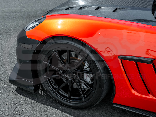 2005-2013 Corvette C6 Z06 | C7 ZR1 Style Primer Black Front Bumper Conversion Kit Replacement