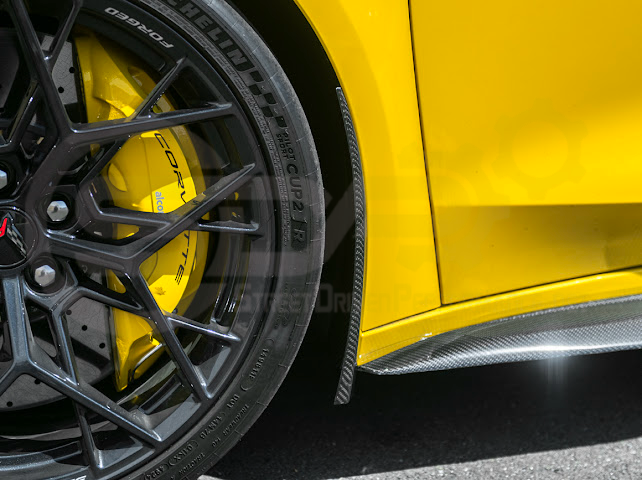 2023-UP CORVETTE C8 E-RAY, Z06, & ZR1 | FACTORY EXTENDED XL VERSION 2 FRONT & REAR MUD FLAPS SPLASH GUARD PAIR