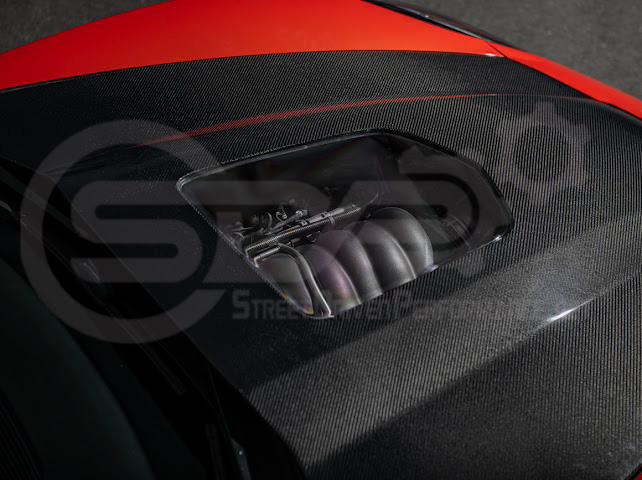 2005-2013 Chevrolet Corvette C6 | ZR1 Style Carbon Fiber Front Hood w/ Clear Window Insert