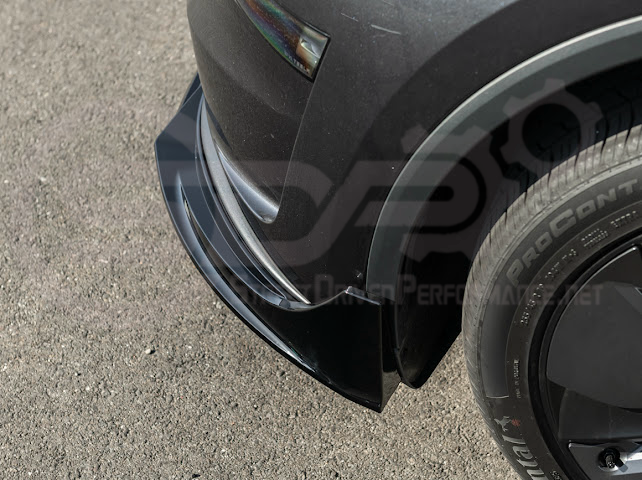 2025-UP TESLA MODEL Y | SDP TRACK STYLE GLOSS BLACK 4 PIECE FRONT LIP SPLITTER GROUND EFFECTS