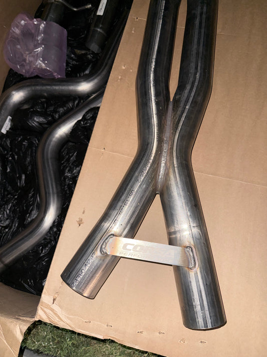 Cadillac CT5-V Blackwing CORSA Performance Double X-Pipe Exhaust connecting pipes, open box SDP discounted parts, part #COR-21321