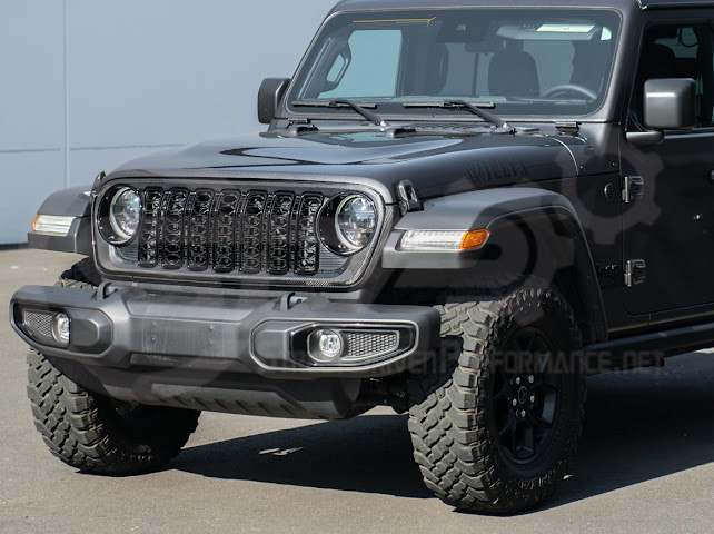 2024-UP JEEP WRANGLER GLADIATOR | FACTORY STYLE FRONT BUMPER GRILLE INSERT SURROUNDING REPLACEMENT