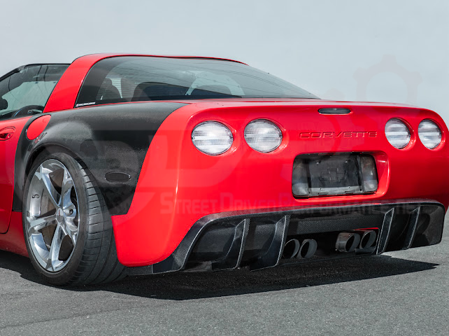 1997-2004 Chevrolet Corvette C5 | SDP Performance style CARBON FIBER Rear Bumper Finned Diffuser