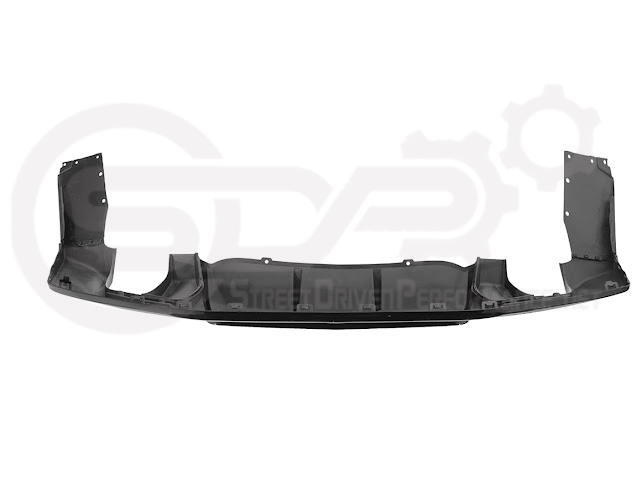 Glossy black rear bumper diffuser with fins for 2016-2024 Chevrolet Camaro by Street Driven Performance, designed for sporty style.