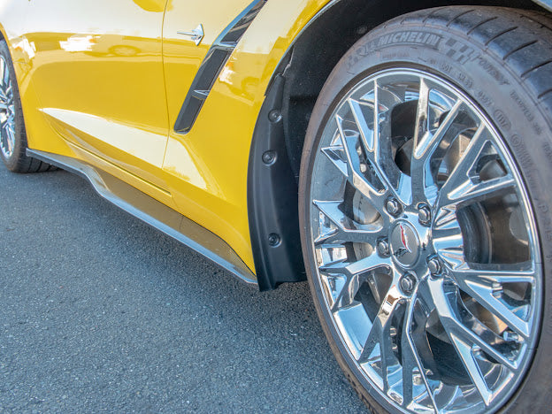 2014-2019 CORVETTE C7 GM ENHANCED TEXTURE FRONT SPLASH GUARDS/ MUD FLAPS PAIR