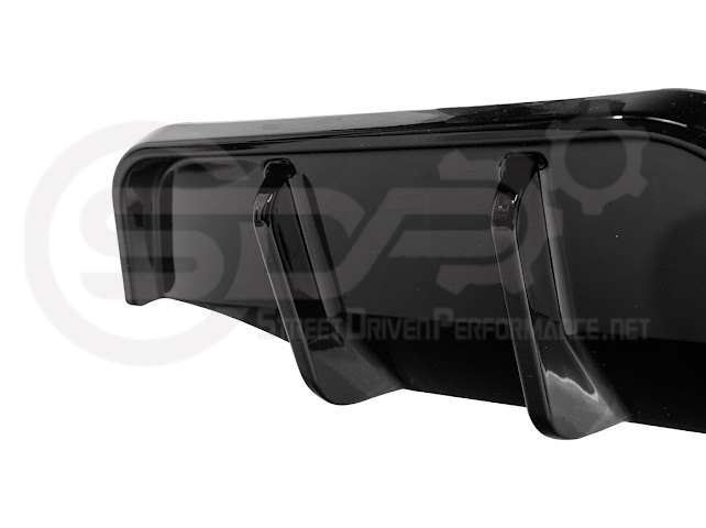 2025-Up Tesla Model Y | Fast Style Glossy Black Rear Bumper Finned Diffuser