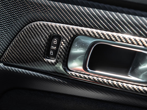 2024-Up Ford Mustang S650 | CARBON FIBER Interior Side Door Handle Panel Cover